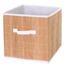 4x Faltbox, Aufbewahrungskorb Bambus (naturfarben)