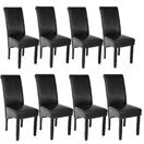 8 Esszimmerstühle, ergonomisch, massives Hartholz schwarz