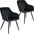 2er Set Stuhl Marilyn Samtoptik, schwarz