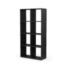 Raumteiler Bücherregal LIAM 8 Fächer schwarz