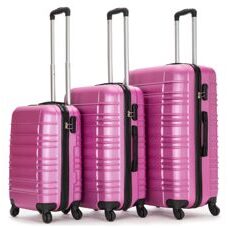 Reisekoffer Hartschalenkoffer 3er SET pink