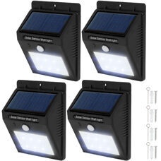 4 LED Solar Leuchten mit Bewegungsmelder