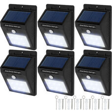 6 LED Solar Leuchten mit Bewegungsmelder