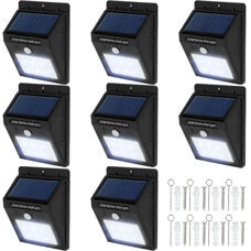 8 LED Solar Leuchten mit Bewegungsmelder