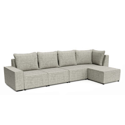 Sofa JAVIN 4-Sitzer grau