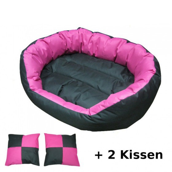  Hundebett schwarz & pink