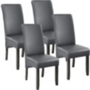4 Esszimmerstühle, ergonomisch, massives Hartholz grau