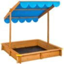 Sandkasten mit verstellbarem Dach - blau