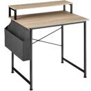 Schreibtisch mit Ablage und Stofftasche Industrial Holz hell, Eiche Sonoma 80 cm