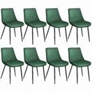 8er Set Stuhl Monroe Samtoptik dunkelgrün