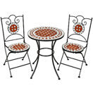 Gartenmöbel Set Mosaik mit 2 Stühlen und Tisch