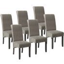 6 Esszimmerstühle, ergonomisch, massives Hartholz - grau marmoriert