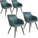 4er Set Stuhl Marilyn Stoff, blau/schwarz