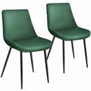 2er Set Stuhl Monroe Samtoptik dunkelgrün