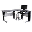 Eckschreibtisch Schreibtisch mit Sicherheitsglas L-förmig 164x139x75cm