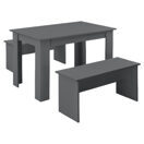 Tisch- und Bank Set Hokksund 110x70cm mit 2 Bänken Grau