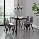 Esstisch mit 4 Stühlen Stathelle 105x60x75 cm Schwarz Glasplatte