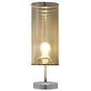 Tischlampe Gloss 1x E14 Ø 13.5x44cm Spiegelfolie Chromfarben