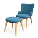 Sessel mit Hocker NEVIO blau