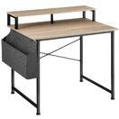 Schreibtisch mit Ablage und Stofftasche Industrial Holz hell, Eiche Sonoma 120 cm