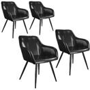4er Set Stuhl Marilyn Kunstleder, schwarz