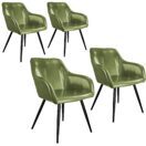 4er Set Stuhl Marilyn Kunstleder, dunkelgrün/schwarz