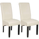 2 Esszimmerstühle mit ergonomischer Sitzform creme