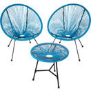 2x Gartenstühle Gabriella mit Tisch, blau
