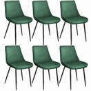 6er Set Stuhl Monroe Samtoptik dunkelgrün