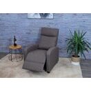Fernsehsessel Sessel mit Liegefunktion Stoff/Textil ~ grau-braun