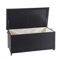 Poly-Rattan Kissenbox Premium schwarz 51x115x59cm ~ 250l