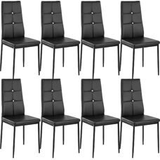8 Esszimmerstühle, mit Glitzersteinen, schwarz
