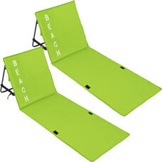 2 Strandmatten mit verstellbaren Lehnen grün