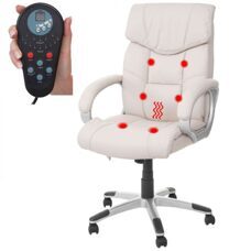 Massage Bürostuhl HWC mit Heizfunktion ~ creme