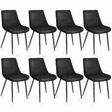 8er Set Stuhl Monroe Samtoptik schwarz
