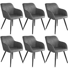 6er Set Stuhl Marilyn Stoff, grau/schwarz