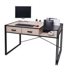 Schreibtisch Bürotisch Industrial 76x120x70cm Eiche-Optik
