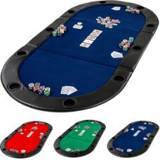Pokerauflage Pokertisch klappbar faltbar, Farbe blau