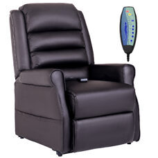 Sessel mit Aufstehhilfe und Massage Braun