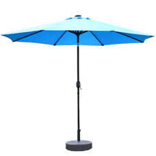 Sonnenschirm mit LED 300 cm blau