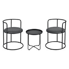 Tischgruppe 3 Teilig Älvkarleby Tisch mit 2 Stühlen Schwarz