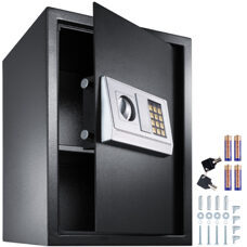 Elektronischer Safe Tresor mit Schlüssel und Einlegeboden inkl. Batterien