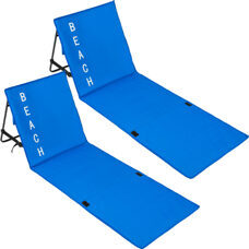 2 Strandmatten mit verstellbaren Lehnen blau