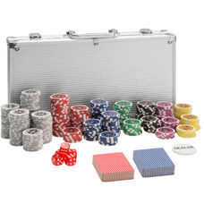 Pokerset inkl. Aluminiumkoffer, silber, 300 Teile