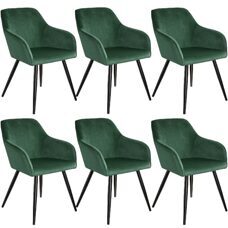 6er Set Stuhl Marilyn, dunkelgrün/schwarz