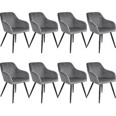 8er Set Stuhl Marilyn, grau/schwarz