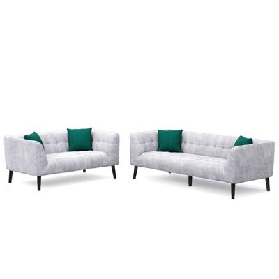 Sofa Set MERLIN samt-grau