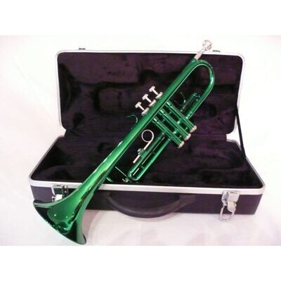 Bb Trompete grün mit Koffer + Mundstück (Messing)