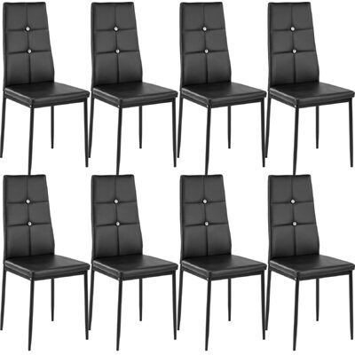 8 Esszimmerstühle, mit Glitzersteinen, schwarz