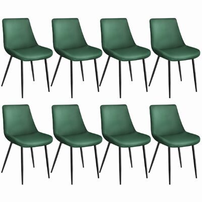 8er Set Stuhl Monroe Samtoptik dunkelgrün